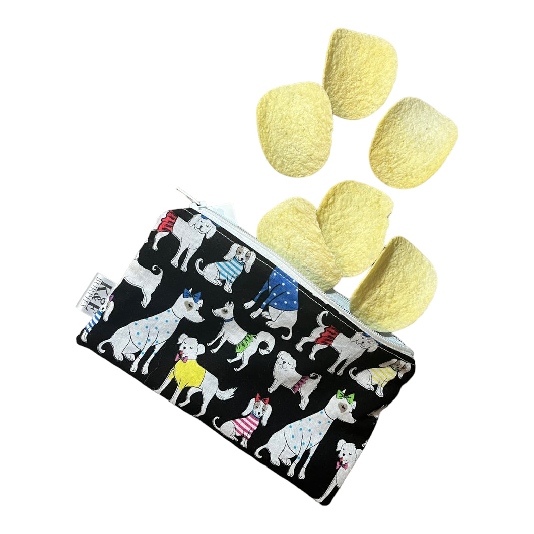 snack or sandwich bag, gone to the dogs
