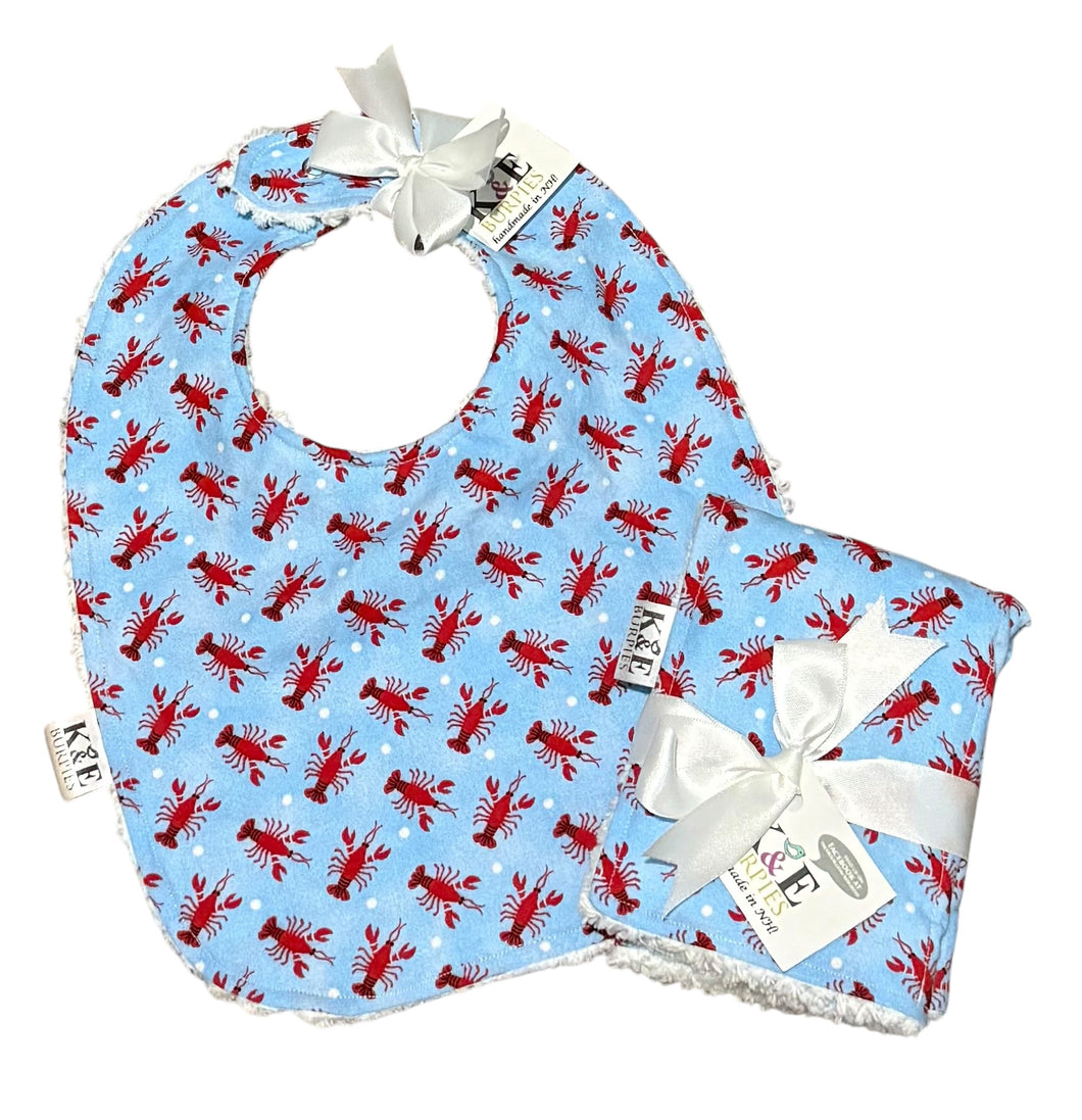 Classic Bib and Burpie Bundle, Lobsters