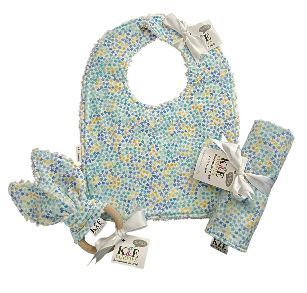 Classic Bib, Lovie and Teether Bundle, Stars