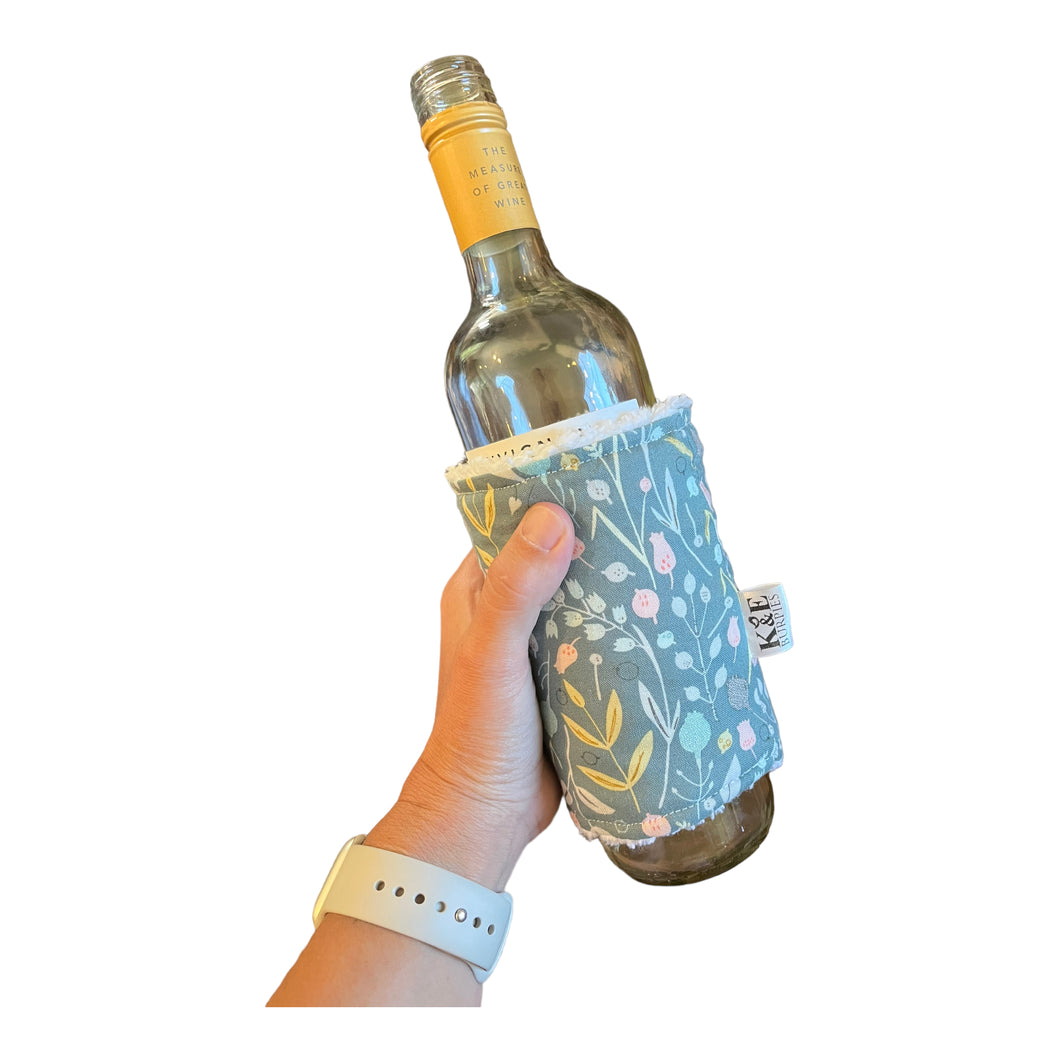 Wine Sleeve, wildflowers