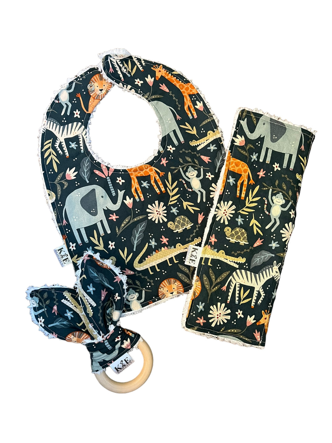 Classic Bib, Burpie and Teether Bundle, zoo trip