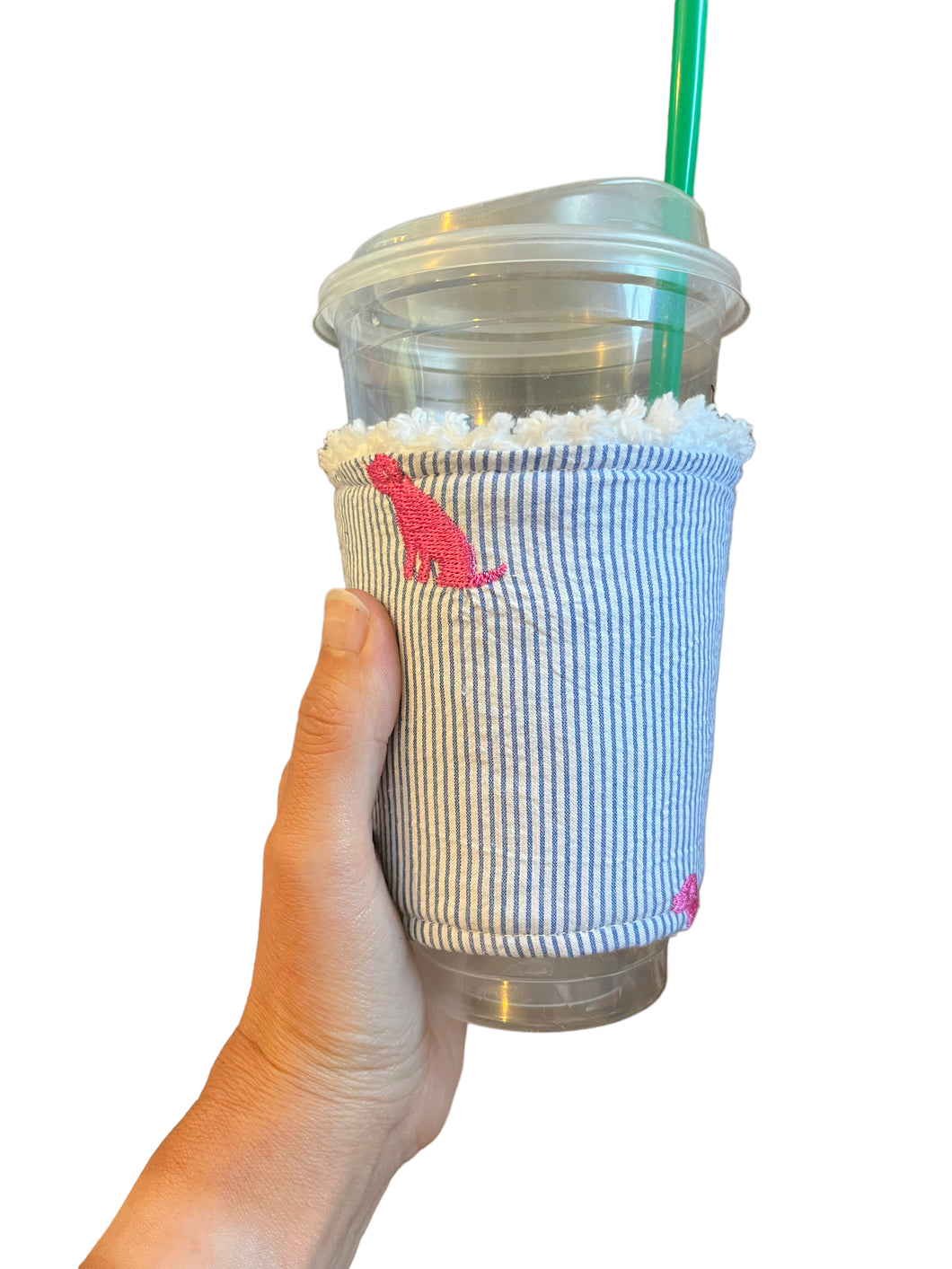 Sip Sleeve pups on seersucker