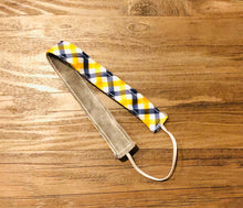 Non slip headband blue and yellow plaid