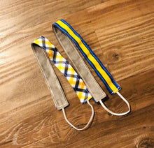 Non slip headband blue and yellow plaid