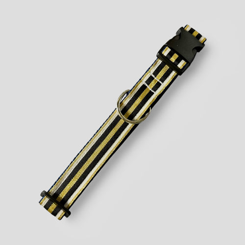K&E Pups collar, black and gold