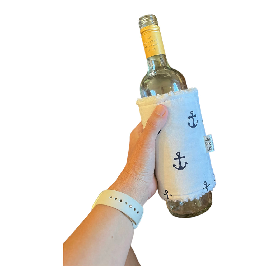 Wine Sleeve, anchors on white