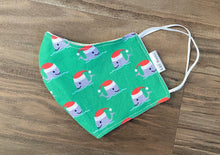 Face Mask Green Christmas Whales