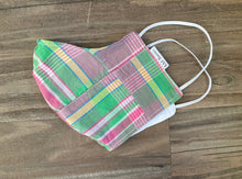 Face Mask Pink and green patchwork madras
