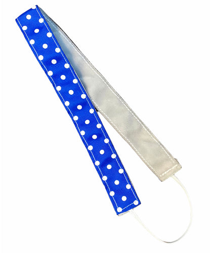 Non slip headband blue with white dots