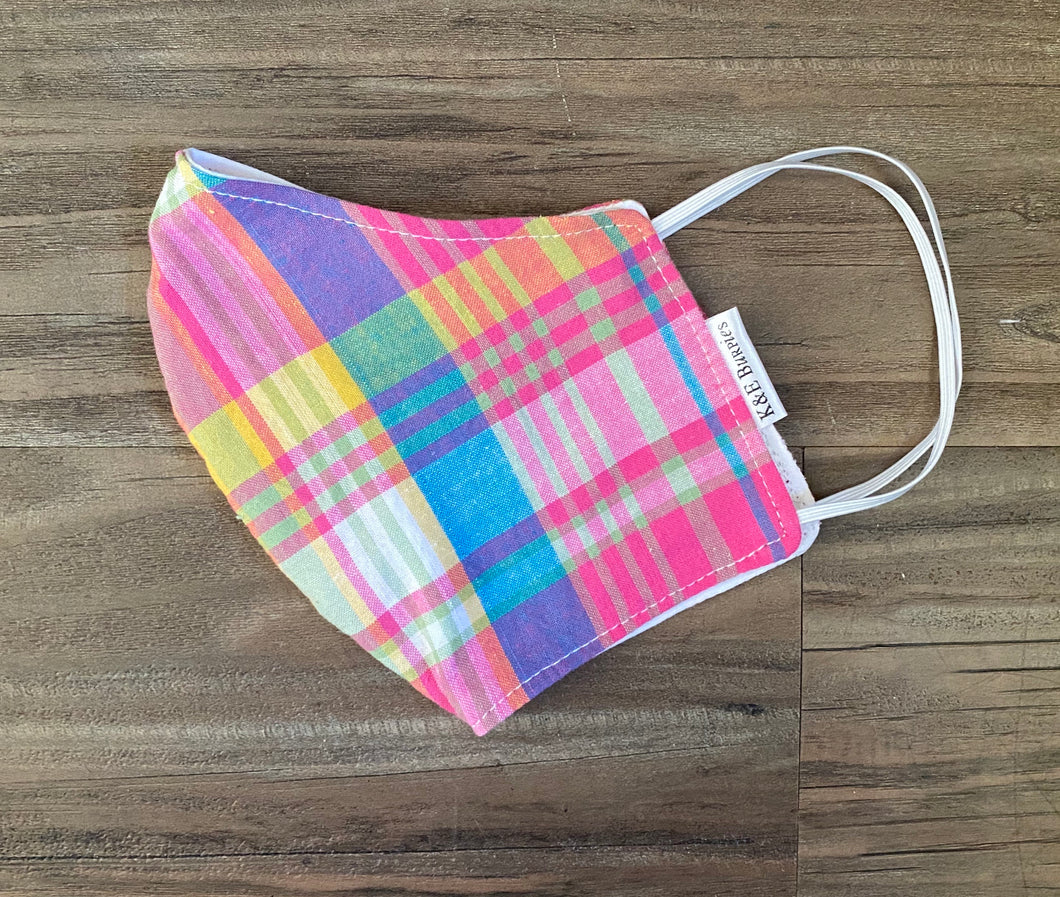 Face Mask Pink madras