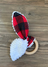 Classic Natural Teether Check my Buffalo Red